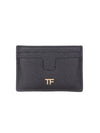 TF Gold Logo Card Wallet Black - TOM FORD - BALAAN 1