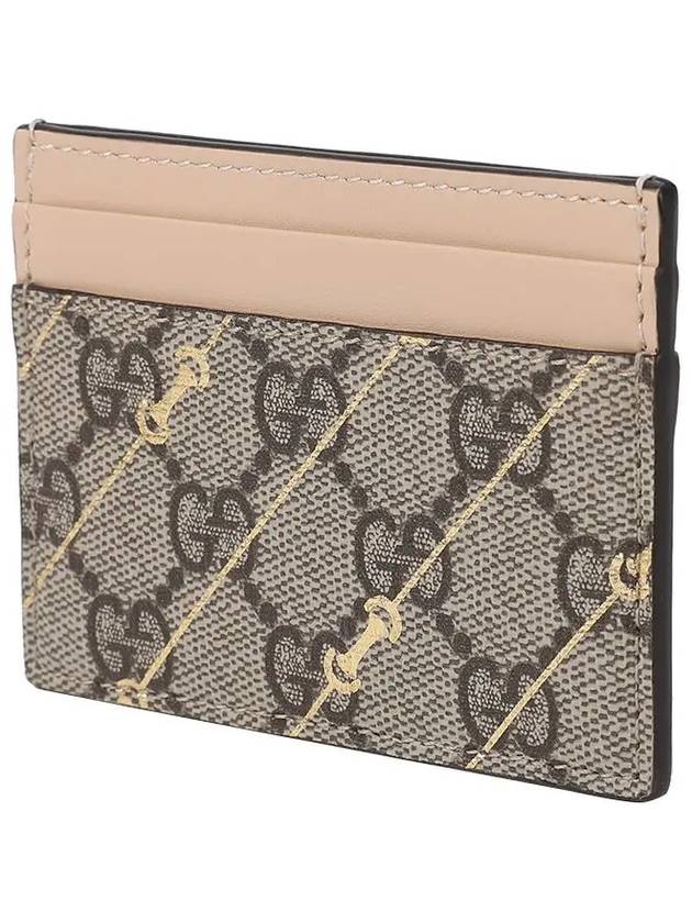 GG Supreme Horsebit Print Card Wallet Beige Ebony - GUCCI - BALAAN 3