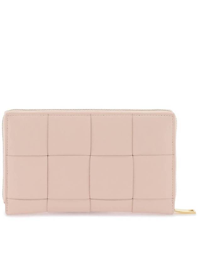 Intrecciato Zipper Around Long Wallet Pink - BOTTEGA VENETA - BALAAN 4