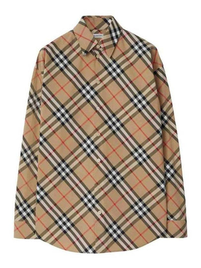 Check Pattern Shirt Beige - BURBERRY - BALAAN 2