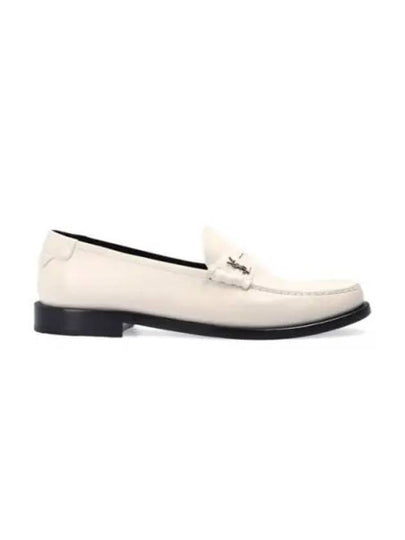 Le Loafer Penny Slippers In Smooth Leather Pearl - SAINT LAURENT - BALAAN 2