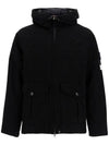 Logo David TC Down Hooded Jacket Black - STONE ISLAND - BALAAN 2