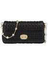 Crystal Cloque Nappa Leather Shoulder Bag Black Gold - MIU MIU - BALAAN 1