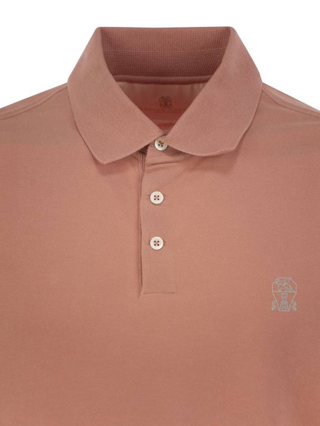 Cotton polo shirt with printed logo - BRUNELLO CUCINELLI - BALAAN 4