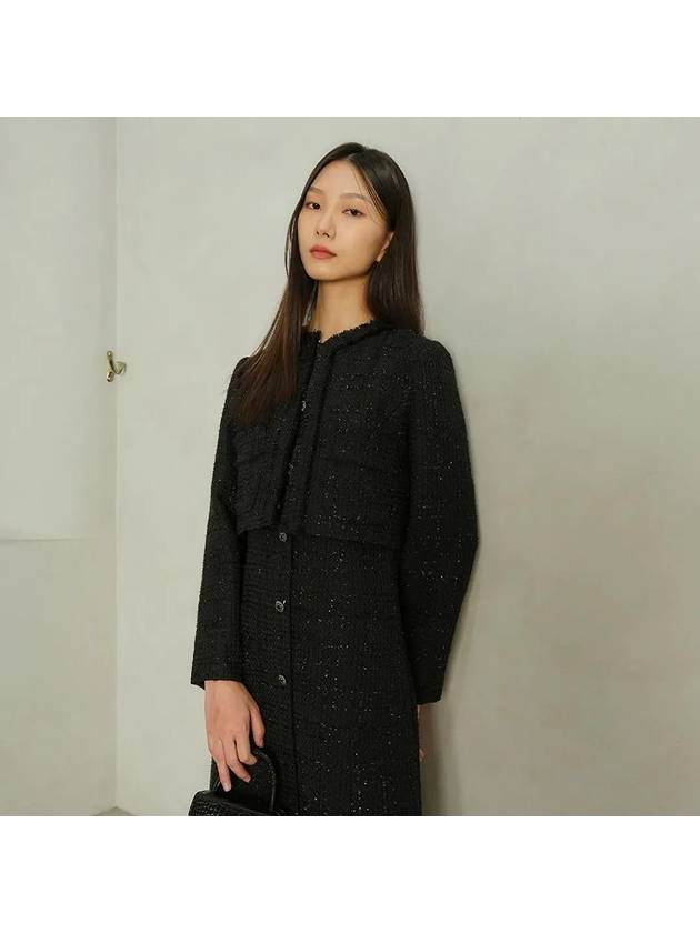 JANE Long sleeve Tweed Set up black - AME - BALAAN 4