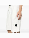 Diagonal Raised Fleece Zipped Pocket Shorts White - CP COMPANY - BALAAN 7