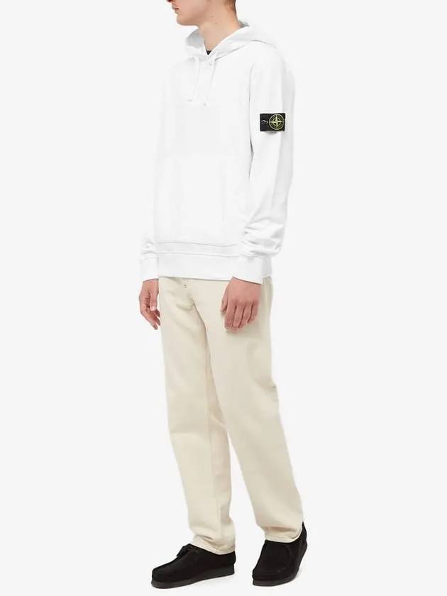 Wappen Patch Cotton Fleece Hoodie White - STONE ISLAND - BALAAN 6