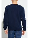 Intarsia Wool Sweater Dark Blue - GUCCI - BALAAN 5