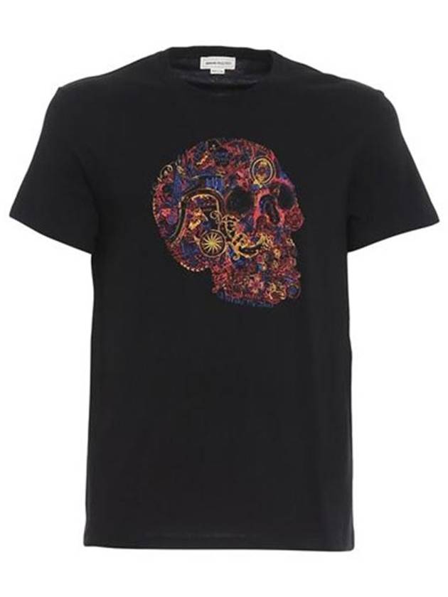 Skull Skull Printing Short Sleeve T-Shirt Black - ALEXANDER MCQUEEN - BALAAN 2