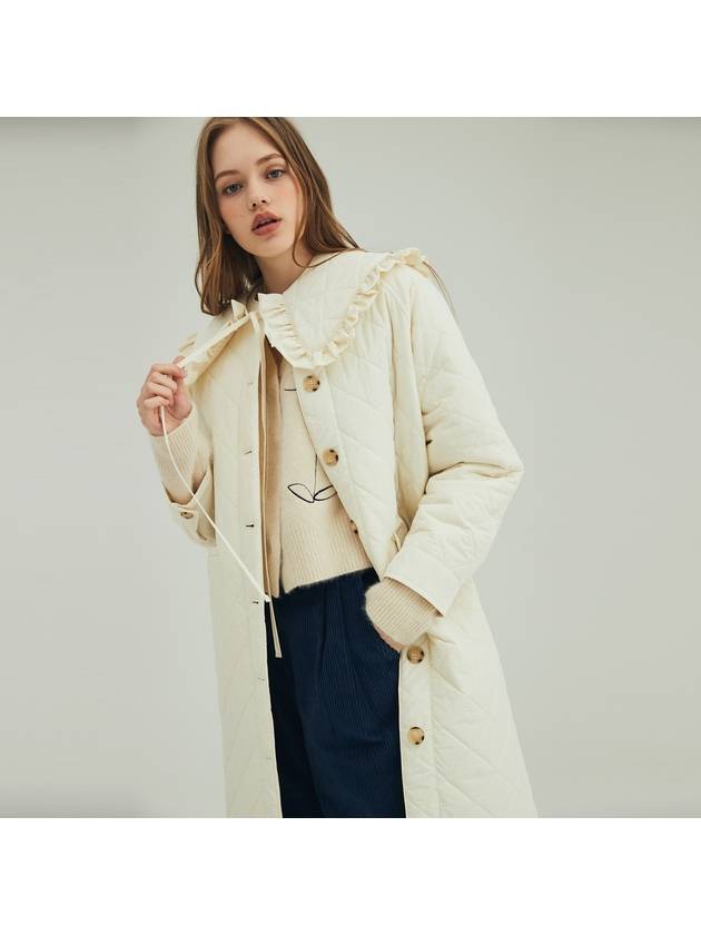 SAILOR COLLAR QUILTED COATCREAM - OPENING SUNSHINE - BALAAN 3