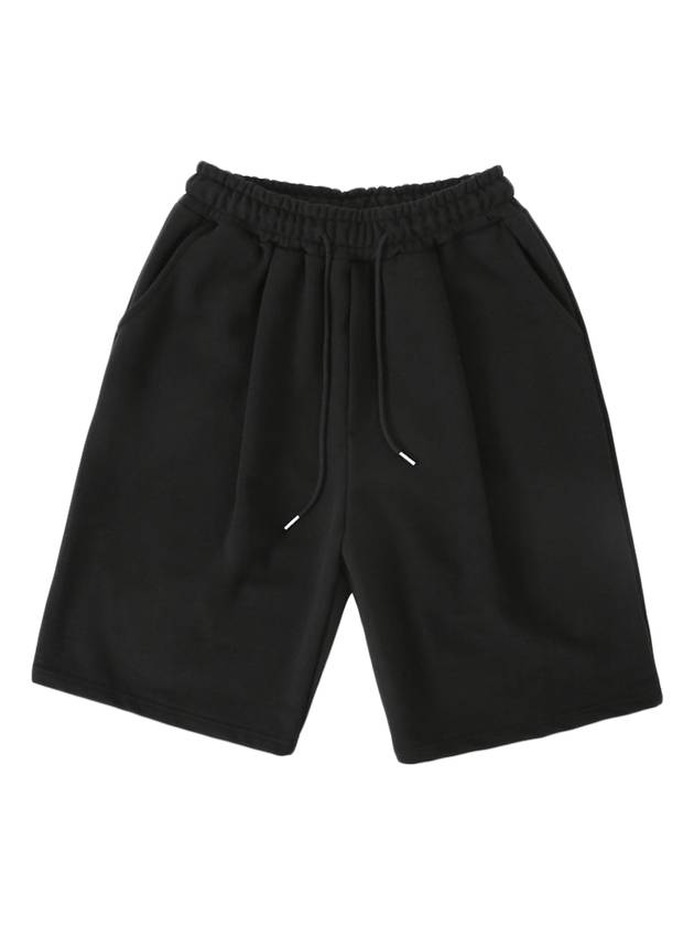 One Tuck Bermuda Sweat Shorts Black - MOO - BALAAN 1