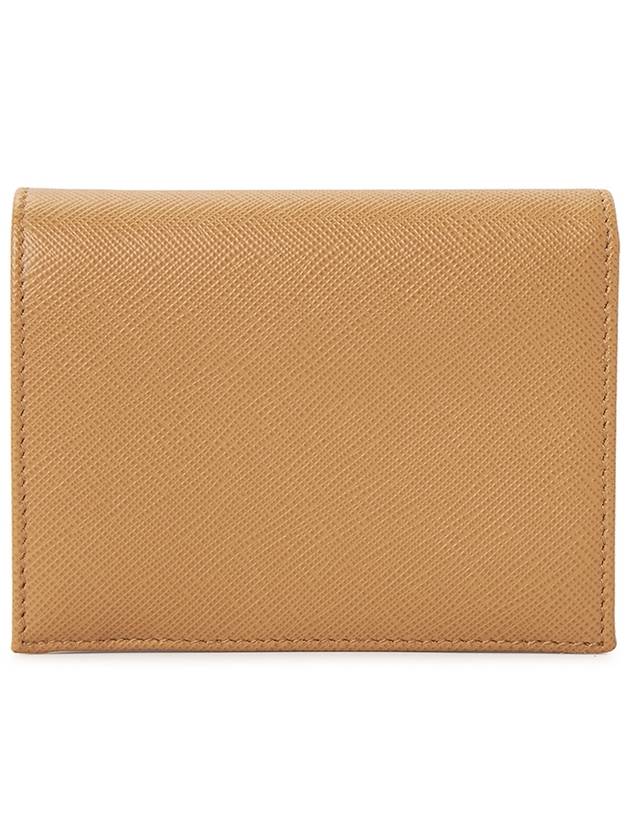 Gold Hardware Triangle Logo Saffiano Half Wallet Natural - PRADA - BALAAN 3