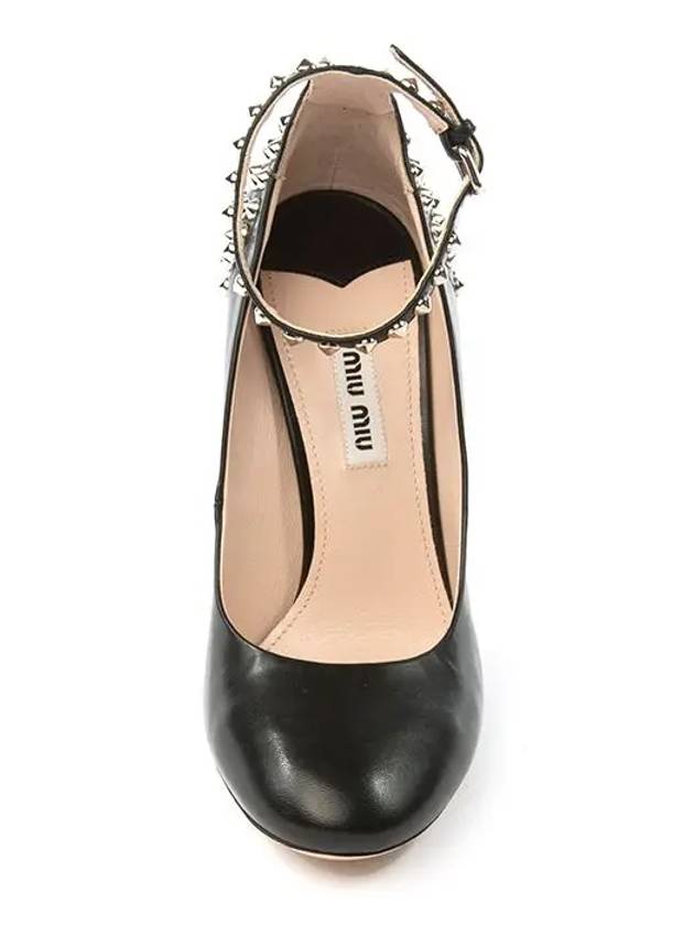 Studded leather heel black 5I9381 - MIU MIU - BALAAN 4