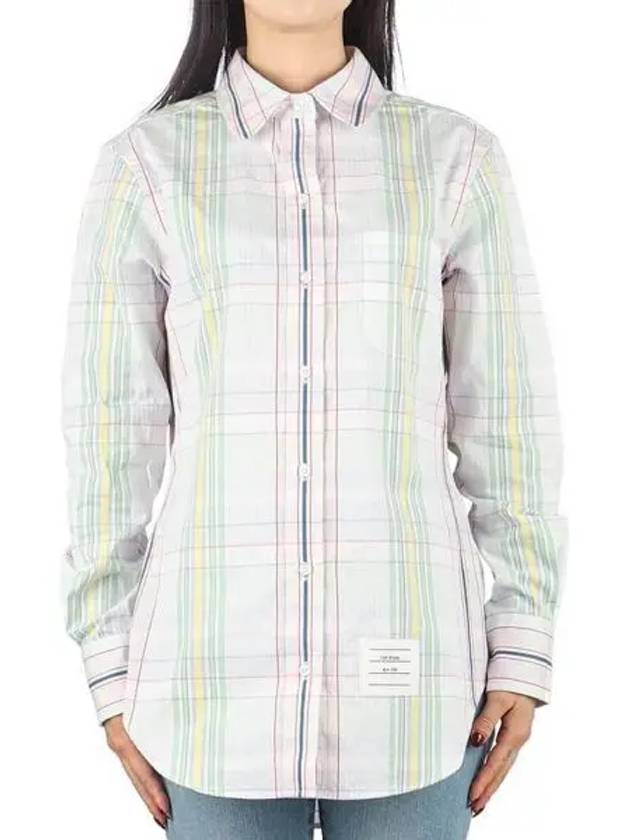 Madras Seersucker Shirt Green - THOM BROWNE - BALAAN 2