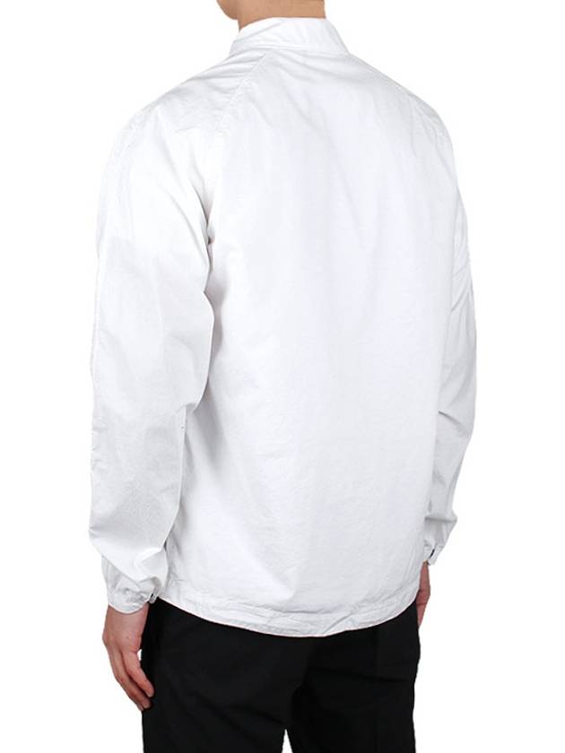 Two Pocket Logo Zip-up Long Sleeved Shirt White - STONE ISLAND - BALAAN 6