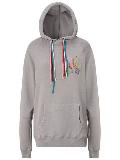 Cactus Embroidered Cotton Hooded Top Gray - MIRA MIKATI - BALAAN 2