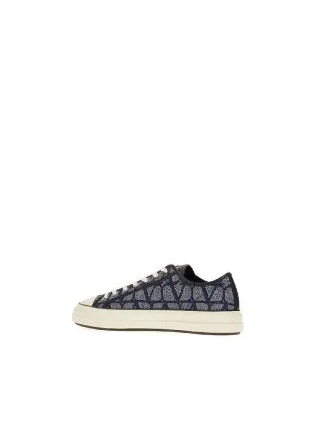 Totalloop Effect Low Top Sneakers Denim Blue - VALENTINO - BALAAN 4