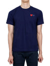 Double Heart Wappen Short Sleeve T-Shirt Navy - COMME DES GARCONS - BALAAN 3