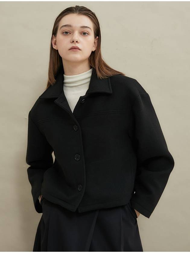 Cozy short wool coat Black - MANAVIS7 - BALAAN 4