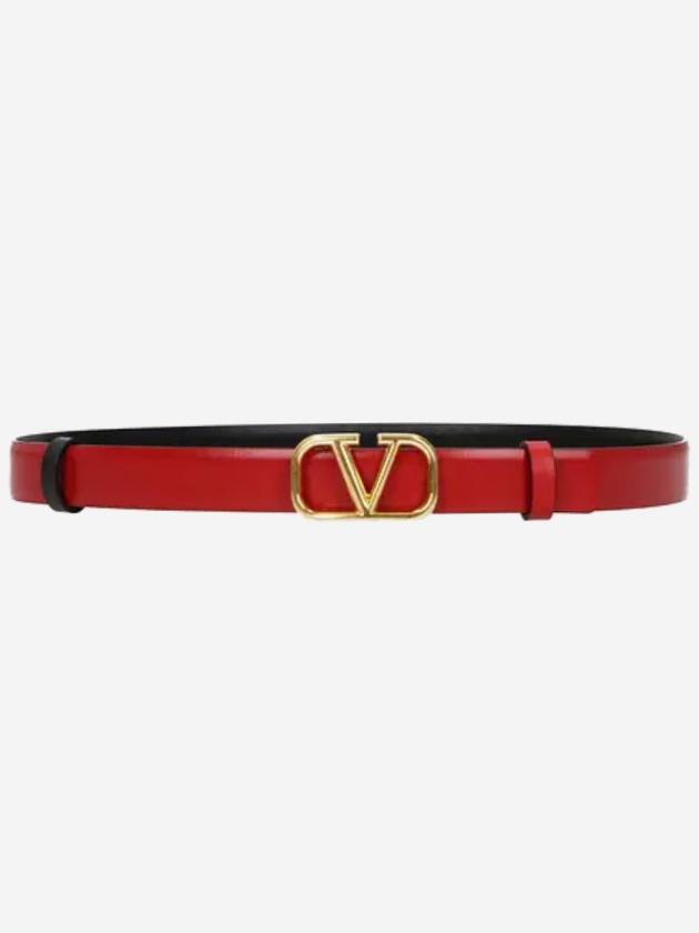 Reversible V Logo Signature Leather Belt Black - VALENTINO - BALAAN 3