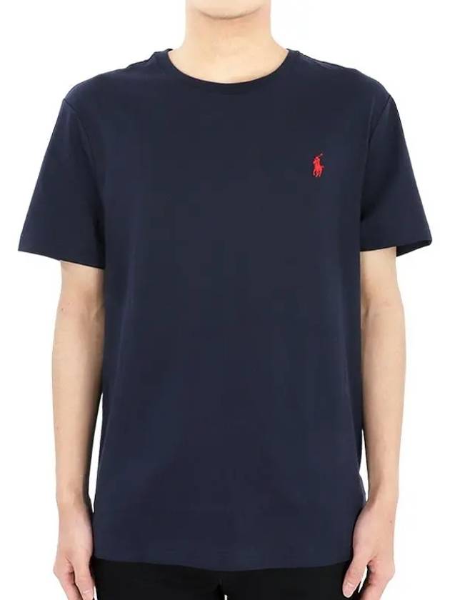 Men's Embroidered Pony Short Sleeve T-Shirt Navy - POLO RALPH LAUREN - BALAAN 3