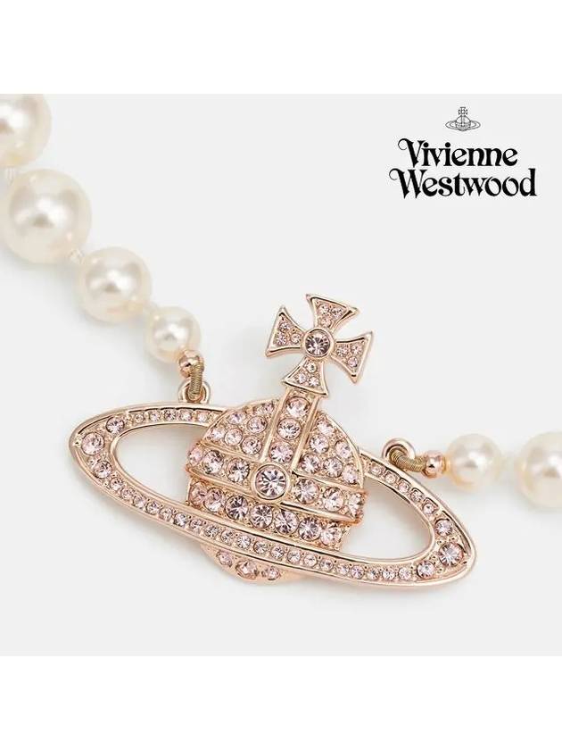 One Row Pearl Bas Relief Necklace Rose Gold - VIVIENNE WESTWOOD - BALAAN 4