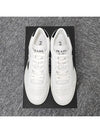 Downtown Triagle Logo Leather Low Top Sneakers White - PRADA - BALAAN 5