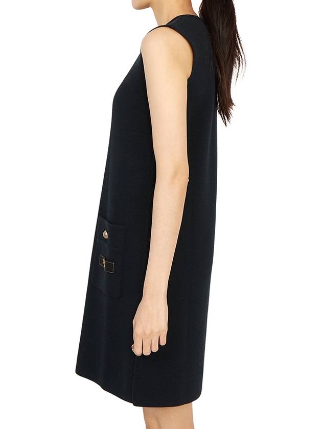 Sleeveless Wool Short Dress Black - GUCCI - BALAAN 4