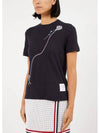 Cotton Mrs Tom Kite Embroidery Short Sleeve T-Shirt Navy - THOM BROWNE - BALAAN 5