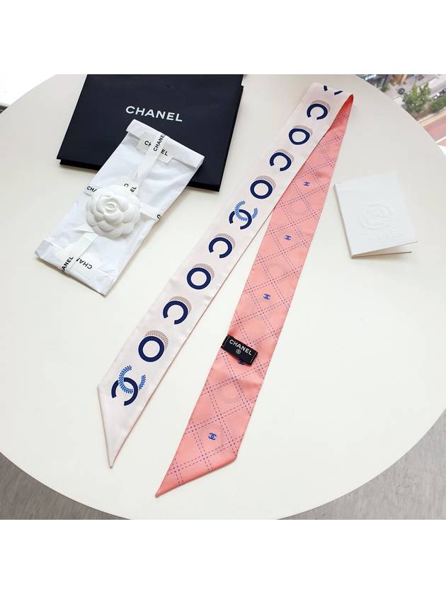 Scarf CC Pink Beige AA8760 Bandeau - CHANEL - BALAAN 6