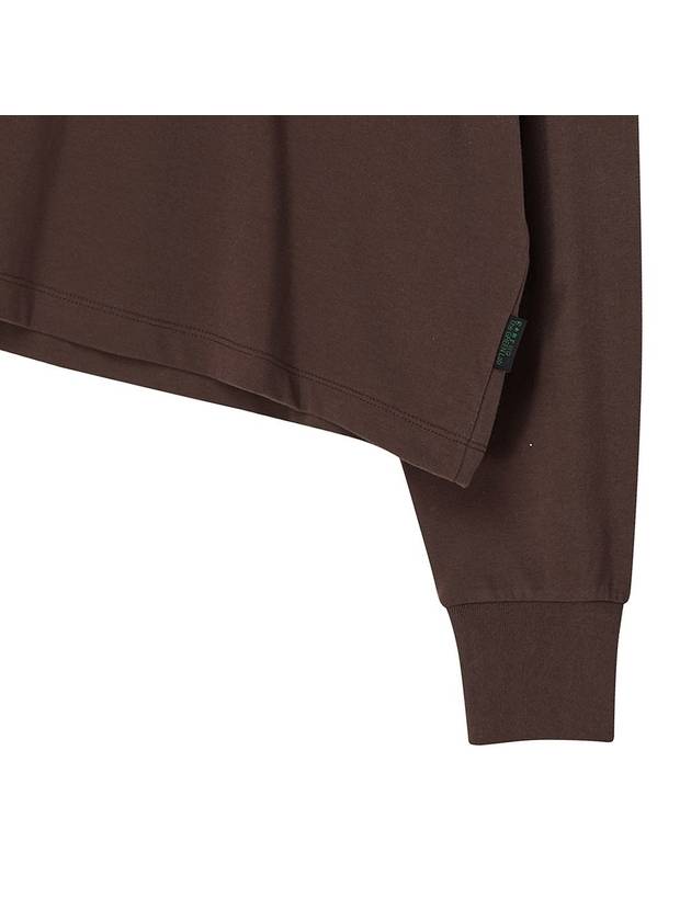 Essential Crop Long Sleeve T-Shirt Brown - THE GREEN LAB - BALAAN 4