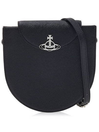 Half Moon Saddle Saffiano Leather Cross Bag Black - VIVIENNE WESTWOOD - BALAAN 2