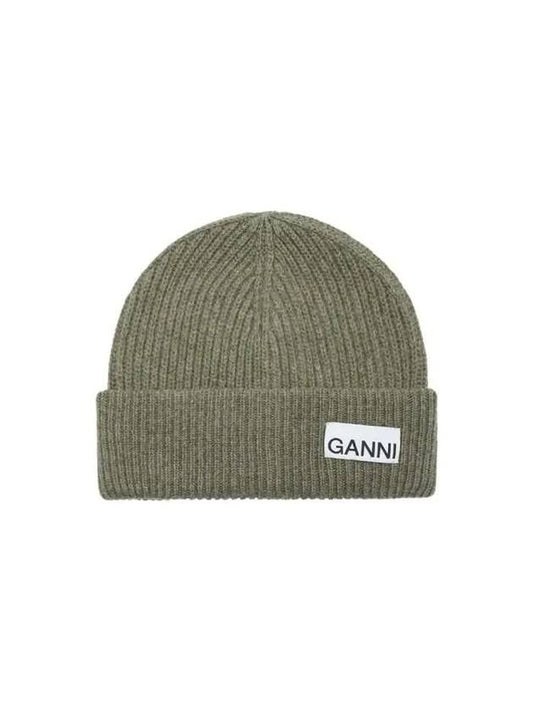 Light Structured Rib Wool Beanie A5354 804 - GANNI - 2