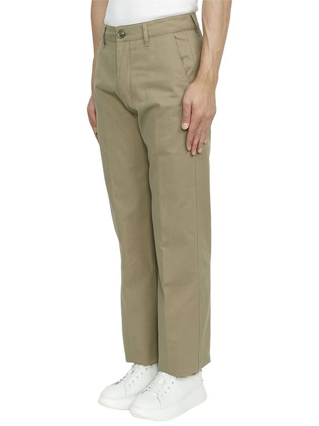 Cotton Chino Straight Pants Beige Khaki - AMI - BALAAN 3