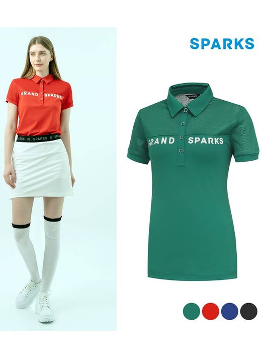 Logo Mesh Short Sleeve Collar T-Shirt SO2LTS130 - SPARKS - BALAAN 1