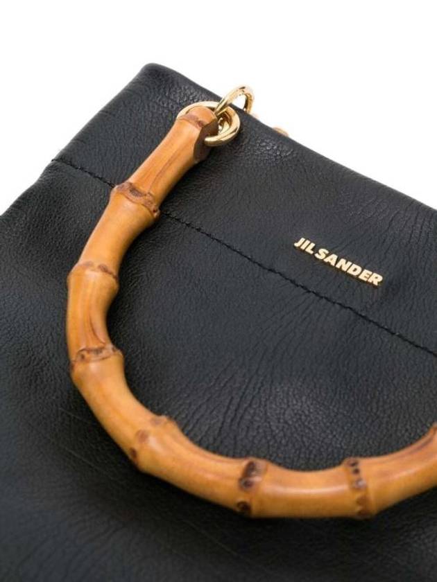 Logo Plaque Calf Leather Tote Bag Black - JIL SANDER - BALAAN 5