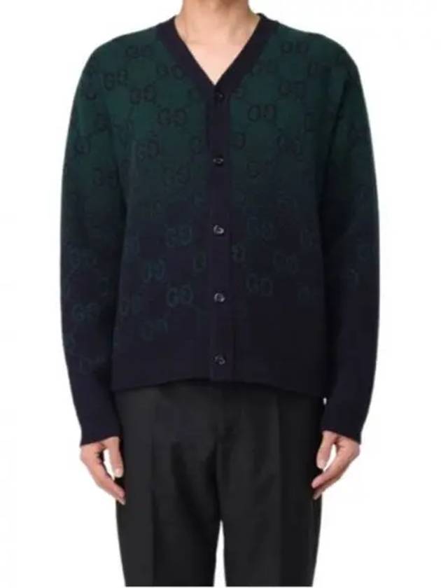 GG Degradé Wool Jacquard Cardigan Dark Green - GUCCI - BALAAN 2