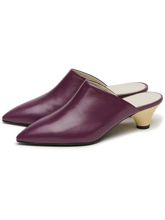 leather sandals heel purple - MARNI - BALAAN 2