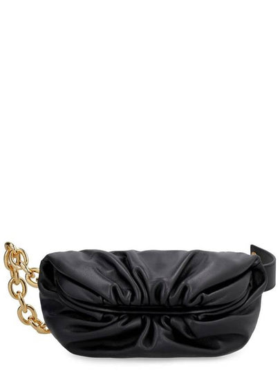 Chain Leather Belt Bag Black - BOTTEGA VENETA - BALAAN 2