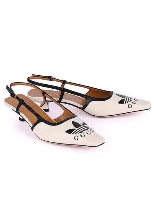 Low Heel Leather Slingback White - GUCCI - BALAAN 2