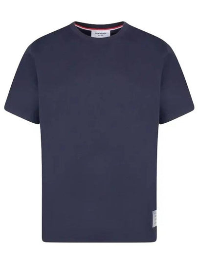 Men's Side Slit Relaxed Short Sleeve T-Shirt Navy - THOM BROWNE - BALAAN 2