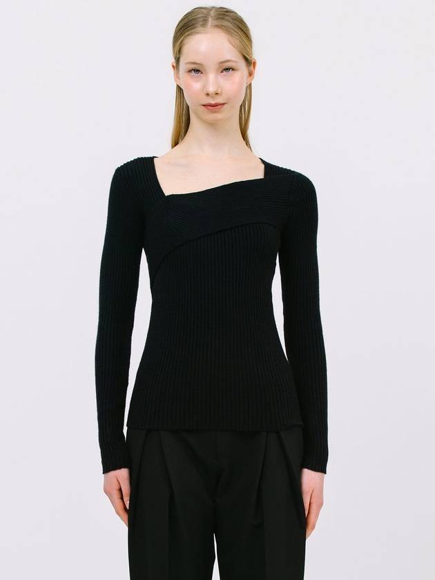 Layered Long Sleeve Knit Top Black - JUN BY JUN K - BALAAN 1