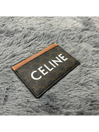 Triomphe Canvas Logo Card Wallet Tan - CELINE - BALAAN 2