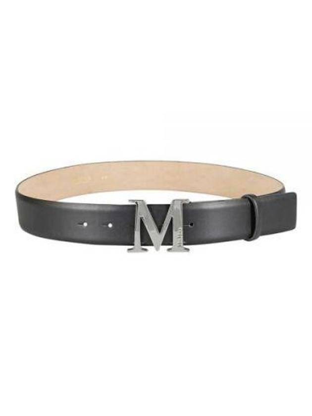 MClassic Logo Buckle Leather Belt Black - MAX MARA - BALAAN 2