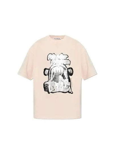 Crewneck Cotton Short Sleeve T-Shirt Light Pink - ACNE STUDIOS - BALAAN 2