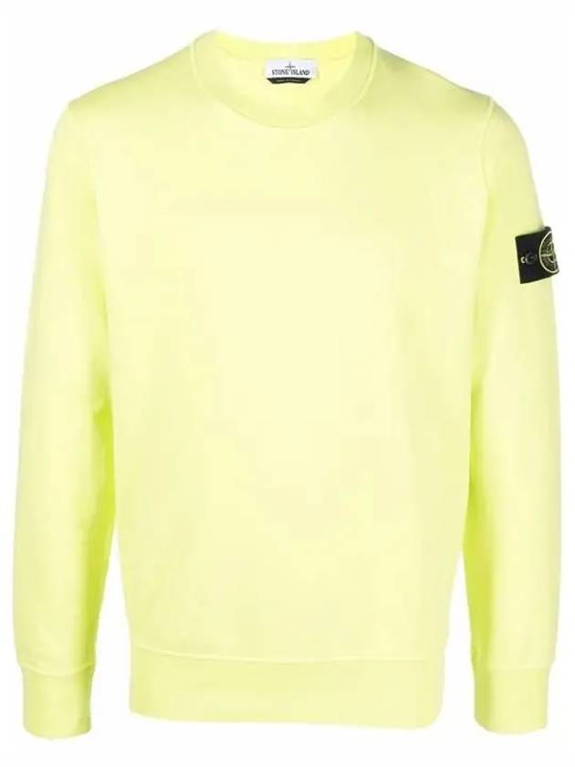 Wappen Patch Crew Neck Sweatshirt Neon Yellow - STONE ISLAND - BALAAN 2