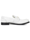 Brushed Leather Penny Loafers White - MIU MIU - BALAAN 5