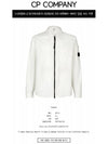 Emerized Gabardine Overshirt Zip-Up Jacket White - CP COMPANY - BALAAN 3