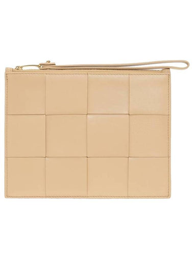 Maxi Intrecciato Bill Clutch Bag Almond - BOTTEGA VENETA - BALAAN 1