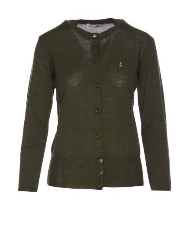 Bea Embroidered Logo Cardigan Green - VIVIENNE WESTWOOD - BALAAN 2